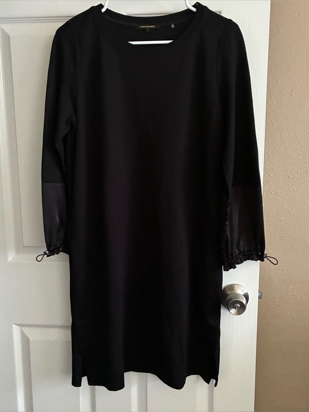 Kobi Halperin Black Long-sleeve Shift Dress, Size XS